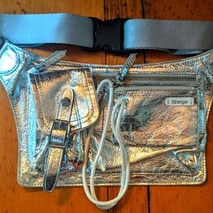 Stranger Silver Leather Fanny Pack with removable coin purse